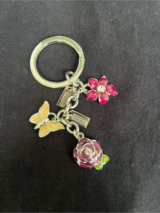 NWT coach Butterfly Bag Charm CCD44 | Mercari Coach Floral & Butterfly Enamel Charm Keyring - Pink, Yellow, Purple